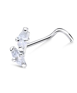Silver Curved Nose Stud NSKZ-1757